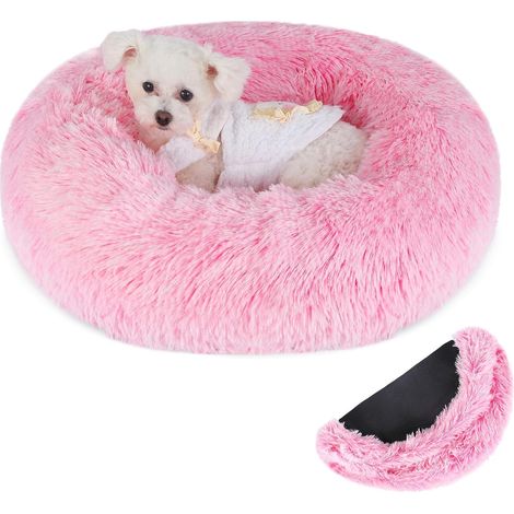 Panier Chat Rond Dehoussable et Lavable 60 cm rose clair