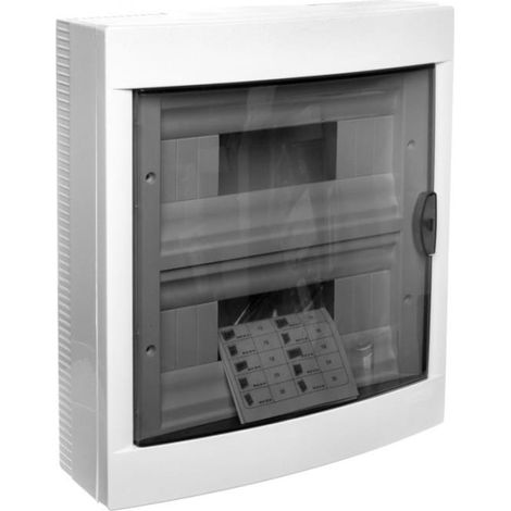Quadro di distribuzione a montaggio superficiale 2x12, 2 file, 24 moduli, IP40, sportello trasparente, 90912124 Viko by Panasonic
