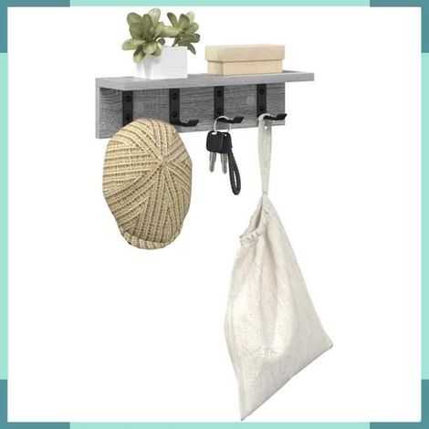 874352 Porte-manteau mural Gris Sonoma 40 x 10,5 x 10,5 cm (1/5)