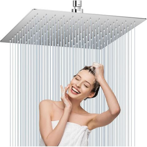 Shower Head Rain Shower Head 304 Stainless Steel Square 30 x 30 cm, 360° Adjustable Shower Head Rain Shower Head Rain Forest Shower Head (1/5)