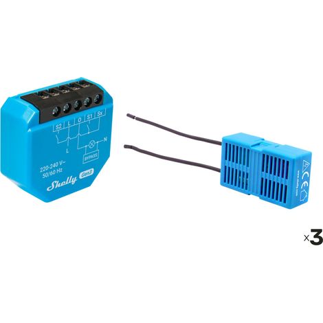 Interrupteur encastré SHELLY 1L Gen3, Wi-Fi, Bluetooth, lot de 3