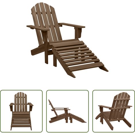 Holzstuhl - Gartensessel mit Fußstütze Holz Braun (1/5)