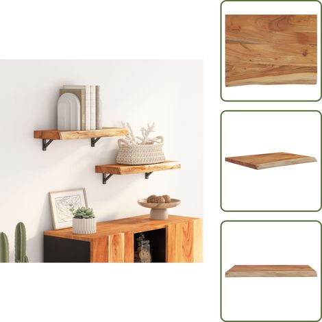 vidaXL Étagère murale rectangulaire massif acacia bordure assortie