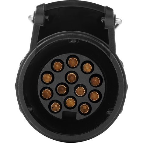 Connecteur prise 12V 13 broches plastique pour remorque caravane, adaptateur câblage attelage tracteur, fiche mâle étanche (1/5)