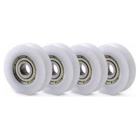 10 Stück U-förmige, integrierte Kugellager aus Nylon-Kunststoff (608) mit 8, 30 und 10 mm Nutführungsrolle (1/4)