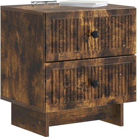 Set di 2 Comodino Armadio da Notte Mobiletto da notte Rovere Fumo 43 x 34,5 x 47,5 cm (1/5)