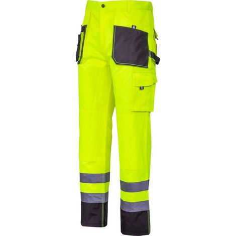 Pantalon haute visibilité noir et jaune, taille XL, CE, lahti