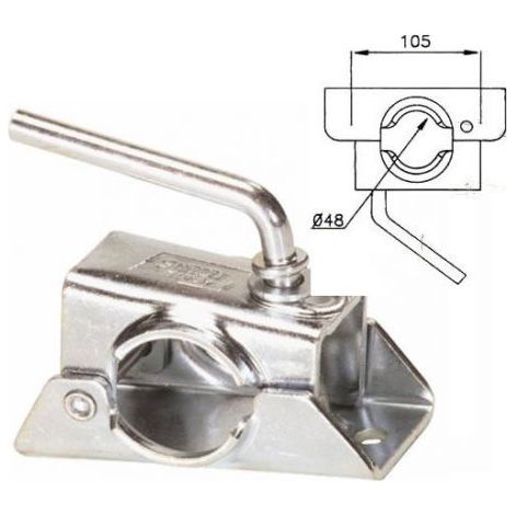 Supporto per piedino di appoggio rotondo per FI 48 mm 00527