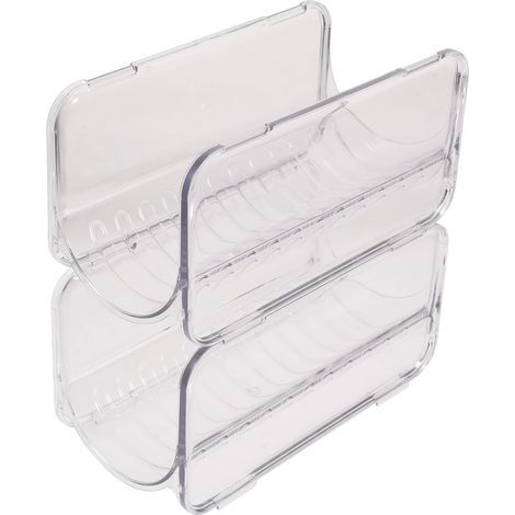 2 range-bouteilles empilables pour réfrigérateur et placard, plastique (1/4)
