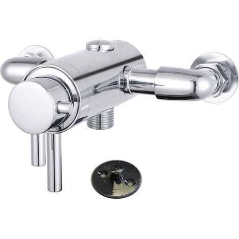 Ruby Chrome Thermostatic Dual Control Exposed Shower Mixer Valve - 150mm Centres (1/4)