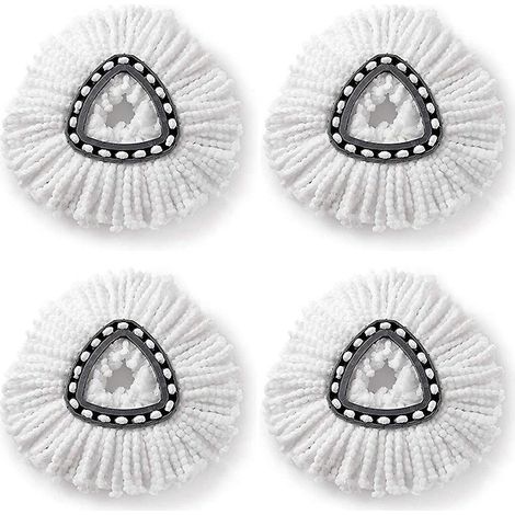 4 Pcs Adaptes Aux Ttes De Vadrouille Pivotantes O-cdre/vileda Tte De Fil De Coton Triangulaire Chiffon De Remplacement De Vadrouille (1/5)