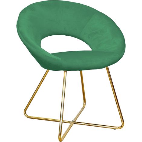 Gardenia Vellutino Poltrona Circolare London Sabbia, Verde, 65 x 59 x 74 cm