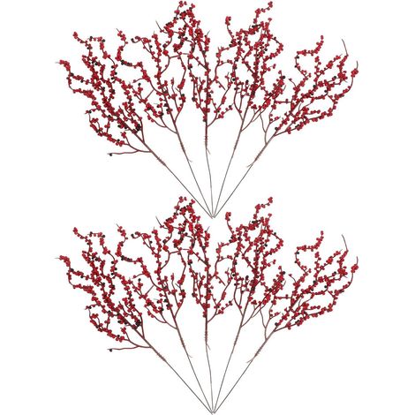 10 Pièces Baies Rouges Décor Réaliste de Noël Artificielles, en (1/5)