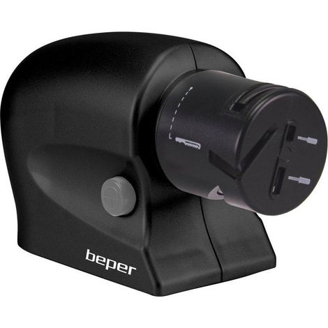 BEPER P102ACP001 Affilacoltelli elettrico Forbici, Cacciaviti, Lama Liscia, Seghettata, Pietra allumina,10W, Motore Performante, Base Antiscivolo, Avvolgicavo, Tasto ON/OFF, Nero (1/5)