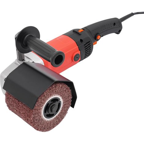 Satinierpoliermaschine, 2200-W-Schleifmaschine für Außenrenovierungen, 3000 U/min, 6 Geschwindigkeiten, Trommeldurchmesser Ø 100 mm, zum Polieren von Metall, Mattieren von Holz- und Marmorfliesen (1/5)