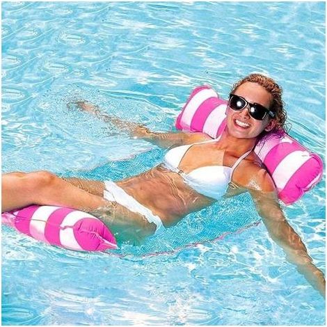 Matelas Piscine Filet,Hamac Flottant Piscine 4en1 Hamac de Piscine Multi Usage Pliable Hamac Gonflable Portable Flotteur Ultraléger (1/5)