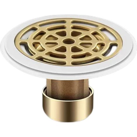 Floor Drain, Thickened Brass Anti-Odor Valve, Anti-Odor Floor Drain, with Rubber Ring, Prevent Odors, Suitable for Floor Drain Holes with a Diameter of 27 mm (1/4)