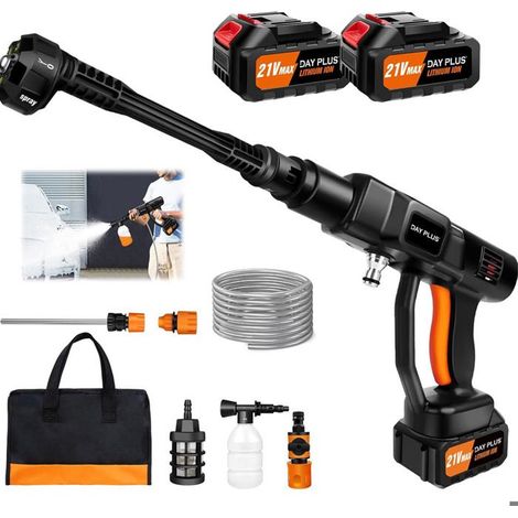 Idropulitrice senza fili 6 in 1 con 2 batterie - Idropulitrice portatile per la pulizia di auto, recinzioni, pavimenti