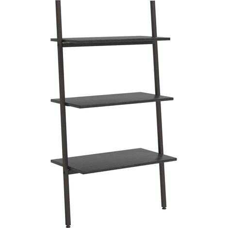 Maison Exclusive - Leiterregal mit 3 Böden Schwarz 64x34x116 cm