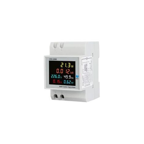 Contatore di energia digitale 6 in 1 AC 40-300V 100A – Misura potenza 0-30000W e KWh – Voltmetro Amperometro su guida DIN – Schermo LCD ad alta definizione - AC40-300V (1/5)