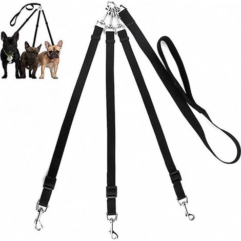 Guinzaglio per cani 3 in 1, guinzaglio regolabile con impugnatura morbida e imbottita, splitter multi-guinzaglio 3 in 1 rimovibile per l'addestramento dei cani (1/5)