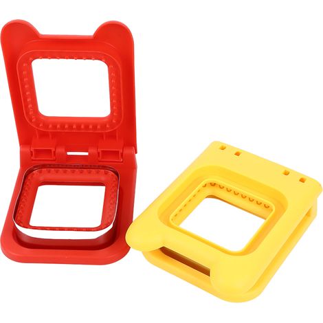 Ensemble de moules à sandwich carrés en acier inoxydable rouge et jaune (1/5)