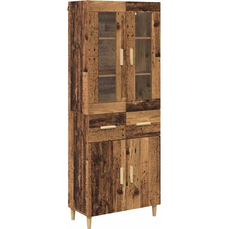 Maison Exclusive - Aparador alto con cajón Madera envejecida 69,5