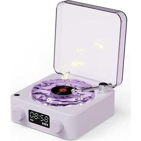 Altoparlante Bluetooth stile vintage con luce notturna e visualizzazione dell'ora - Radio wireless retrò con luce d'atmosfera Wave, audio stereo per camera da letto, soggiorno, ufficio, camera delle r (1/5)