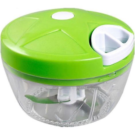 Hachoir à ail manuel, mini hachoir à viande manuel à 3 lames, hachoir multifonction pour légumes, viande, oignons et préparation d'aliments pour bébés. (1/5)