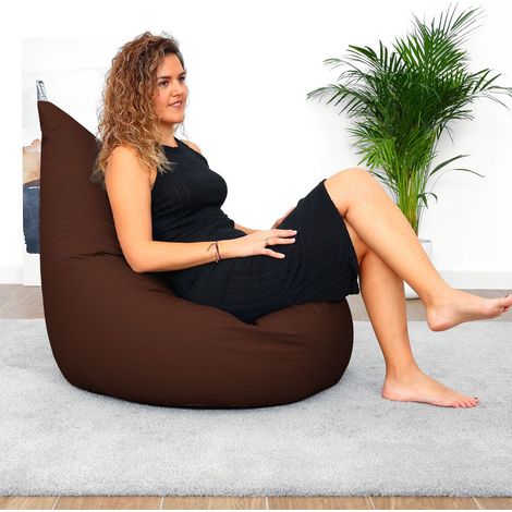 Pouf Fauteuil Similicuir Indoor Marron Happers XL Marron
