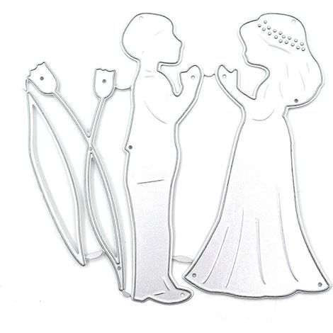 Metall-Stanzformen „Blumenpaar“ für Scrapbooking, Schablonen, Kartenprägung