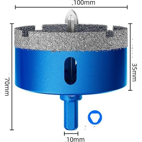 Scie Cloche Diamantée 100mm avec Foret Guidage de Centrage (1/5)