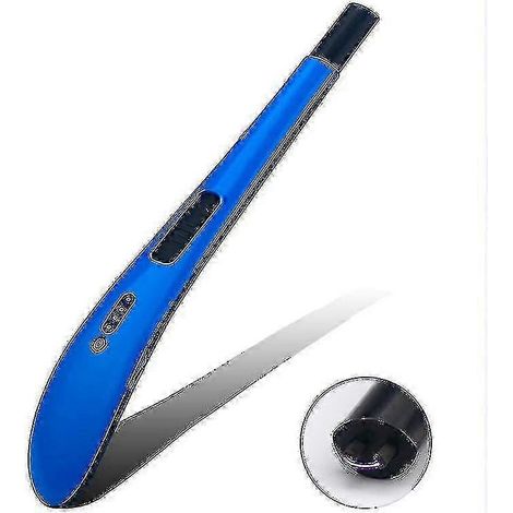 Briquet à arc électrique rechargeable USB sans flamme pour bougies, idéal pour la maison, la cuisine, le barbecue et le camping (GuanGuan-Bleu) (1/4)