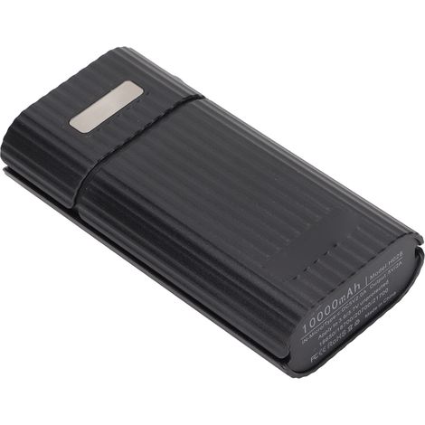 Boîtier de batterie externe DIY H02B avec chargeur pour 2 batteries 21700, entrée micro USB-C, charge rapide, noir (1/5)