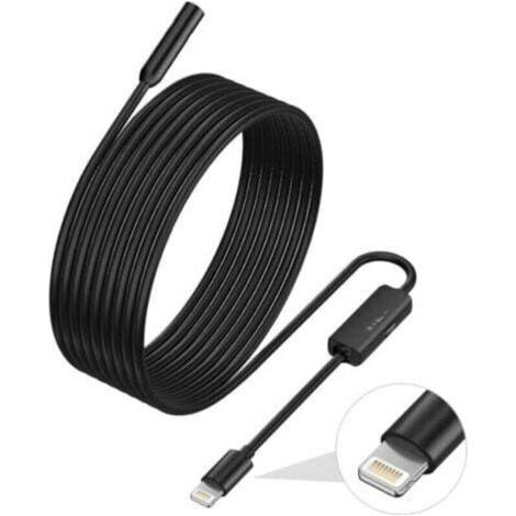 Endoscopio per iPhone, telecamera di ispezione ILIHOME con obiettivo da 5,5 mm per, boroscopio con cavo semirigido da 3,5 metri, IP68 impermeabile