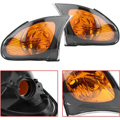 Paire de Feux de Clignotant en Verre Jaune pour BMW Série 3 E46 4 Portes 2002-2005 (1/5)