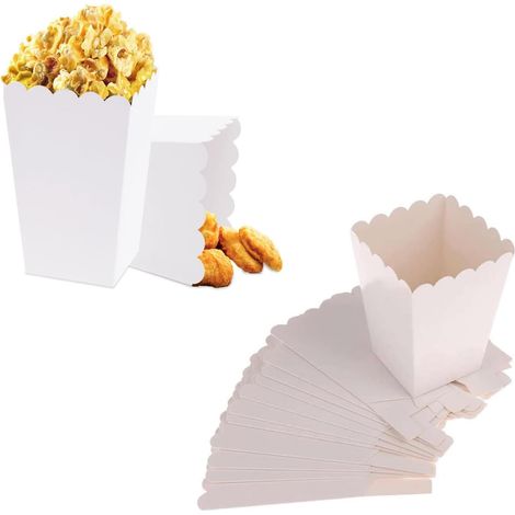 50 cajas de palomitas de maíz, cajas de palomitas de maíz y dulces, contenedor de cartón para dulces, para colocar bocadillos y palomitas de maíz en teatros, cines y carnavales. (1/5)