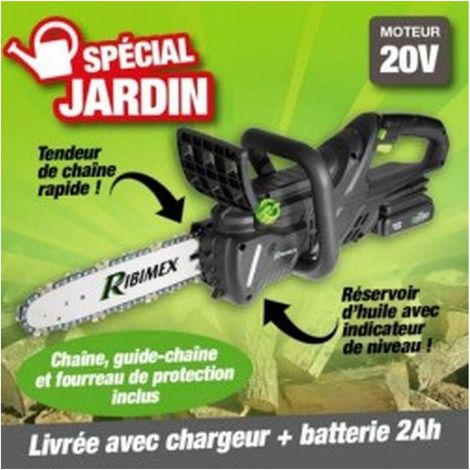 Tronçonneuse R-BAT20 350 mm - 20V avec Batterie 2 Amp et Chargeur - Performance et Précision - D-Work