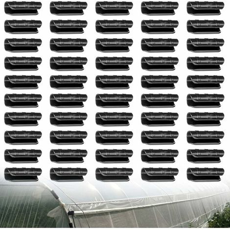 Rohrschellen für Gewächshäuser – 50 Kunststoff-Pflanzenschellen für Bau- und Gartenpflanzen. 25-mm-Gewächshausschellen.