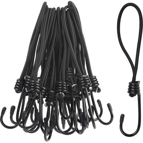25pcs de Crochets Extensibles, Caoutchouc de Tension avec Crochets, Boucles d'expansion, caoutchoucs de Tente, tendeurs de bâche, Supports d'expansion pour bâches, Pavillons, tentes, Filets (1/5)