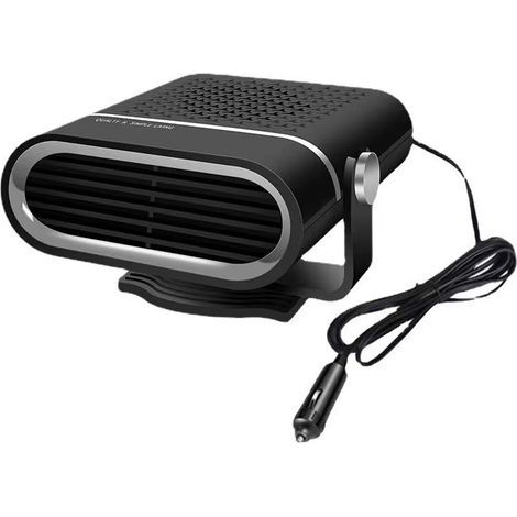 Riscaldatore per auto, riscaldatore portatile rapido da 12 V, deumidificatore per parabrezza per auto, buggy e rimorchi, riscaldamento e raffreddamento rapidi 2 in 1 da 150 W (nero) (1/4)