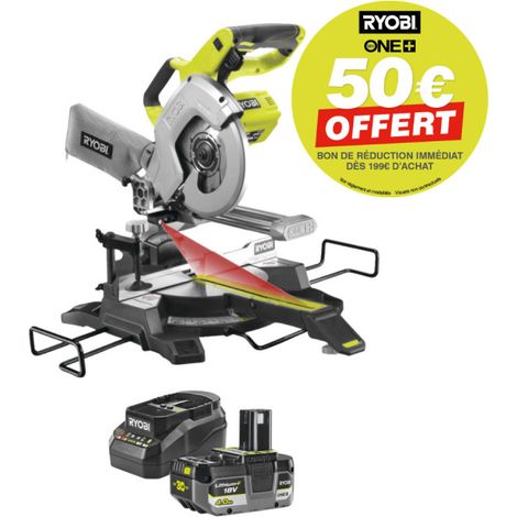 Scie à onglet radiale RYOBI 18V One+ R18MS216 - Batterie 4,0Ah et chargeur (1/5)