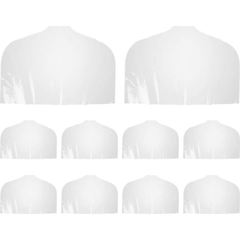 Lot de 10 housses transparentes pour cintres d'enfants, respirantes et en plastique, protégeant les épaules des vêtements suspendus (taille C). (1/3)