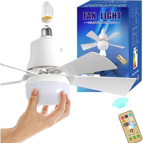 Ventilateur de plafond LED E26/E27 – 3 vitesses silencieux – Minuterie et télécommande – Diamètre 40 cm – Puissance 30 W (1/5)