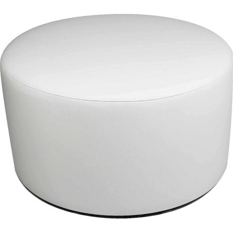Dmora - Pouf Abanera, Mehrzwecksessel, Sitzsack, Hockerhocker, Made in Italy, 79x79 h42 cm, Weiß