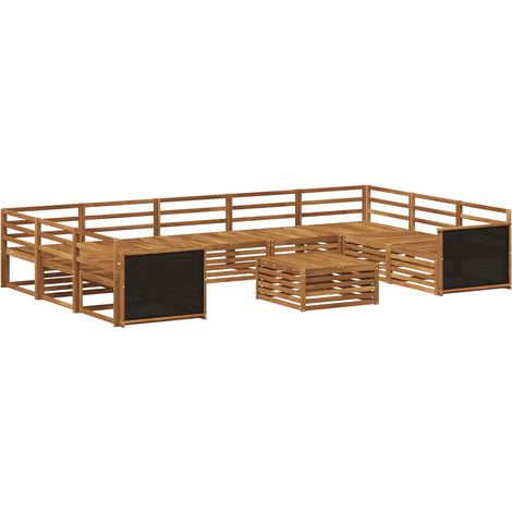 Outdoor Sofa Set 10 pcs Natural Solid Acacia Wood vidaXL (1/5)