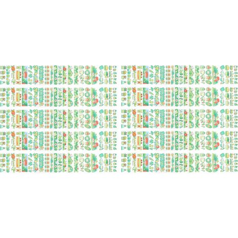 Lot de stickers adhésifs en PET long, à partager, avec de jolis personnages de dessins animés, pour décorer un journal intime avec style et simplicité, vert à rayures (1/5)