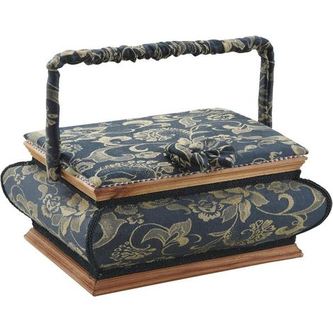 Boite à couture en bois teinté