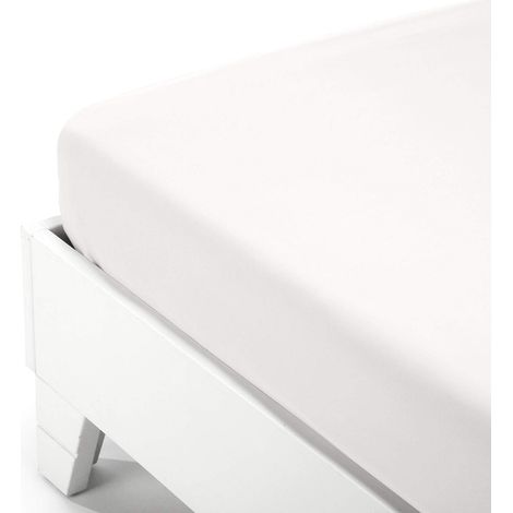 Caleffi 58988 Jersey Inferiore Lenzuolo per Singolo Letto, Bianco