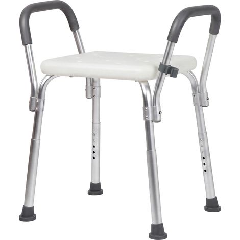 Levede Bathroom Shower Chair Adjustable Bath Stool Seat with Handles Disabled